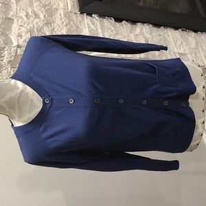 Joie Crew Neck Blue Cardigan soft wool blend